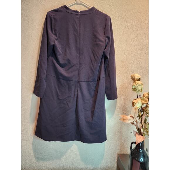 DKNY Navy Blue 3/4 Sleeve Sheath Dress -size 10 NWT Has Pocket PTP 20 Length 36 - Picture 2 of 5